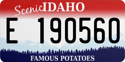 ID license plate E190560