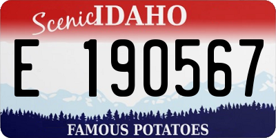 ID license plate E190567