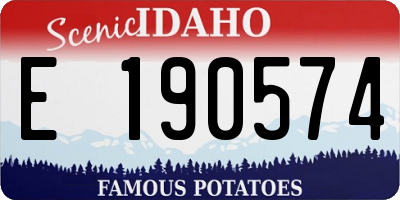 ID license plate E190574