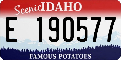 ID license plate E190577