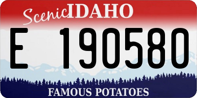 ID license plate E190580