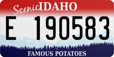 ID license plate E190583