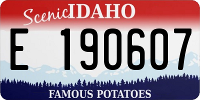 ID license plate E190607