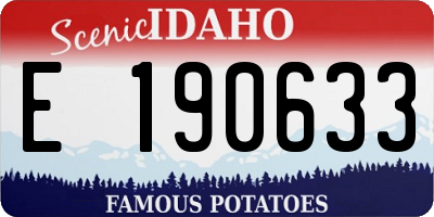 ID license plate E190633