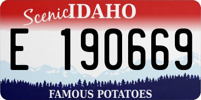 ID license plate E190669