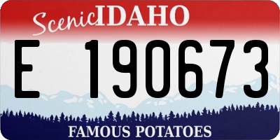 ID license plate E190673