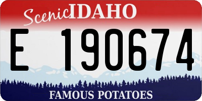 ID license plate E190674