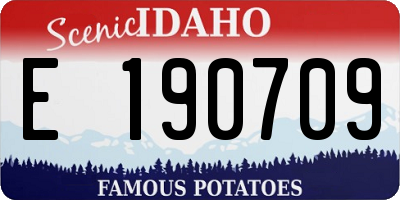 ID license plate E190709