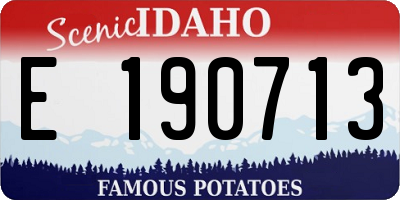 ID license plate E190713