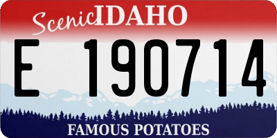 ID license plate E190714