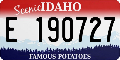 ID license plate E190727