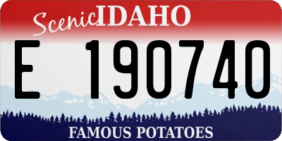 ID license plate E190740