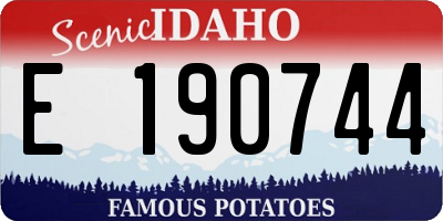ID license plate E190744