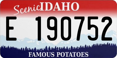 ID license plate E190752