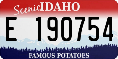 ID license plate E190754