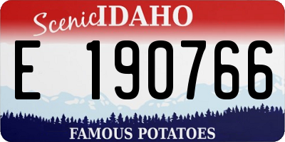 ID license plate E190766