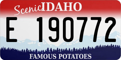 ID license plate E190772