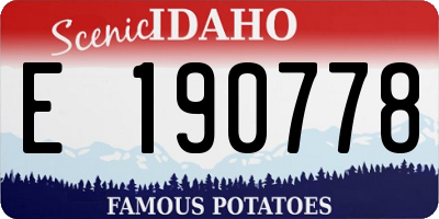 ID license plate E190778