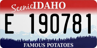 ID license plate E190781