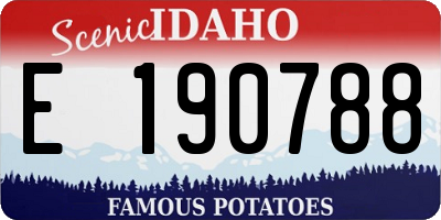 ID license plate E190788