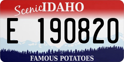 ID license plate E190820