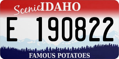 ID license plate E190822