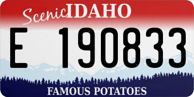 ID license plate E190833