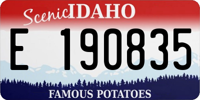 ID license plate E190835