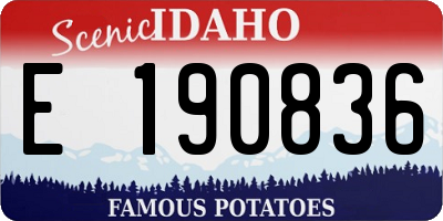 ID license plate E190836