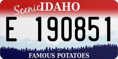 ID license plate E190851
