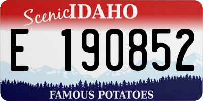 ID license plate E190852