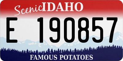 ID license plate E190857