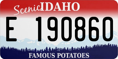 ID license plate E190860