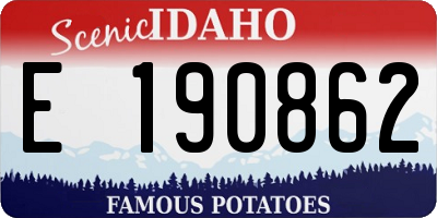 ID license plate E190862
