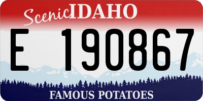 ID license plate E190867