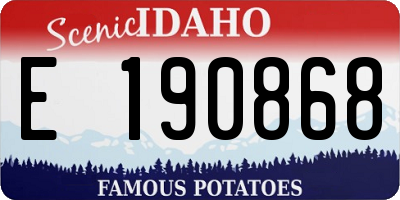 ID license plate E190868