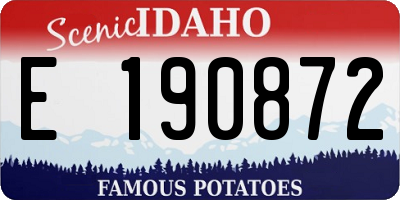 ID license plate E190872