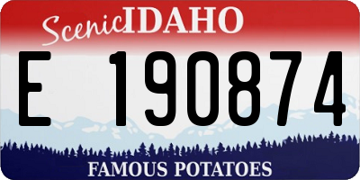 ID license plate E190874
