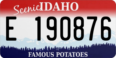 ID license plate E190876