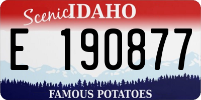 ID license plate E190877