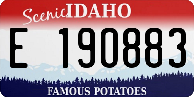 ID license plate E190883