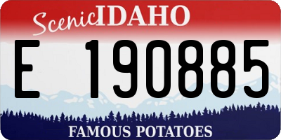 ID license plate E190885