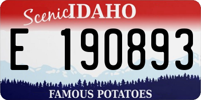 ID license plate E190893