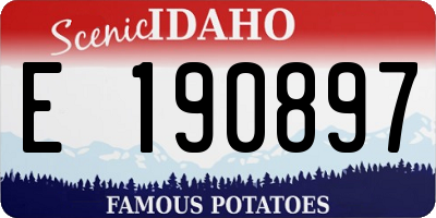 ID license plate E190897
