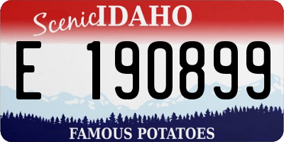 ID license plate E190899