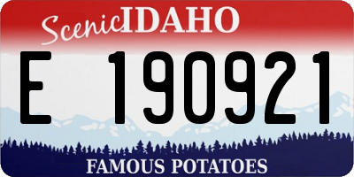 ID license plate E190921