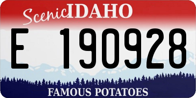 ID license plate E190928