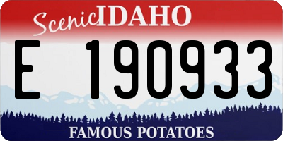 ID license plate E190933