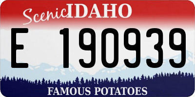ID license plate E190939