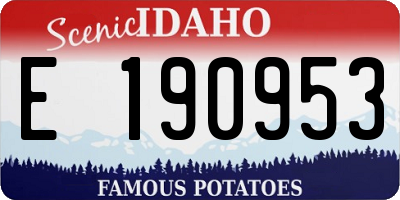 ID license plate E190953